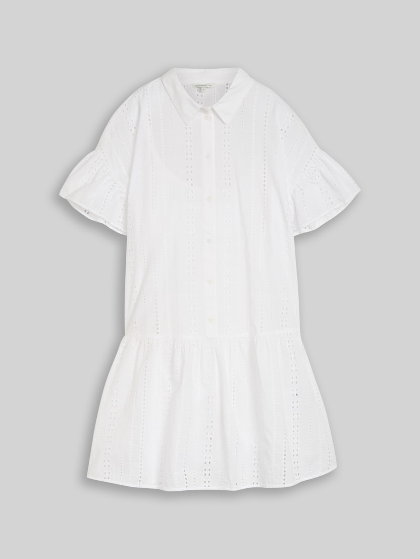 Mini-Kleid mit Lockstickerei von Denim Female, White
