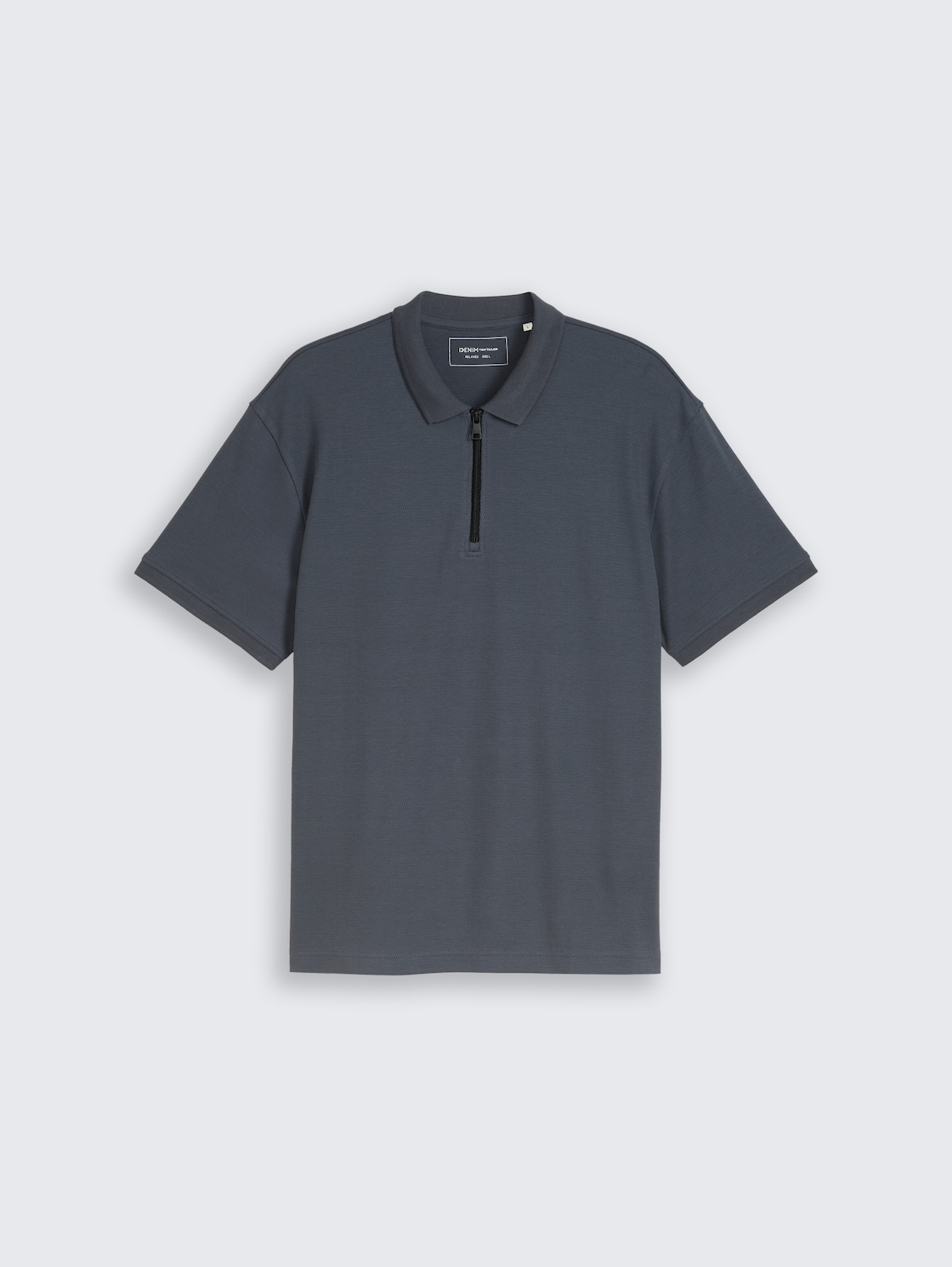 Relaxed Fit Poloshirt mit Reißverschluss - urban medium grey