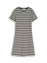 Ausgewählt, Fitted Mini-Kleid mit Streifenmuster von Tom Tailor, schwarz