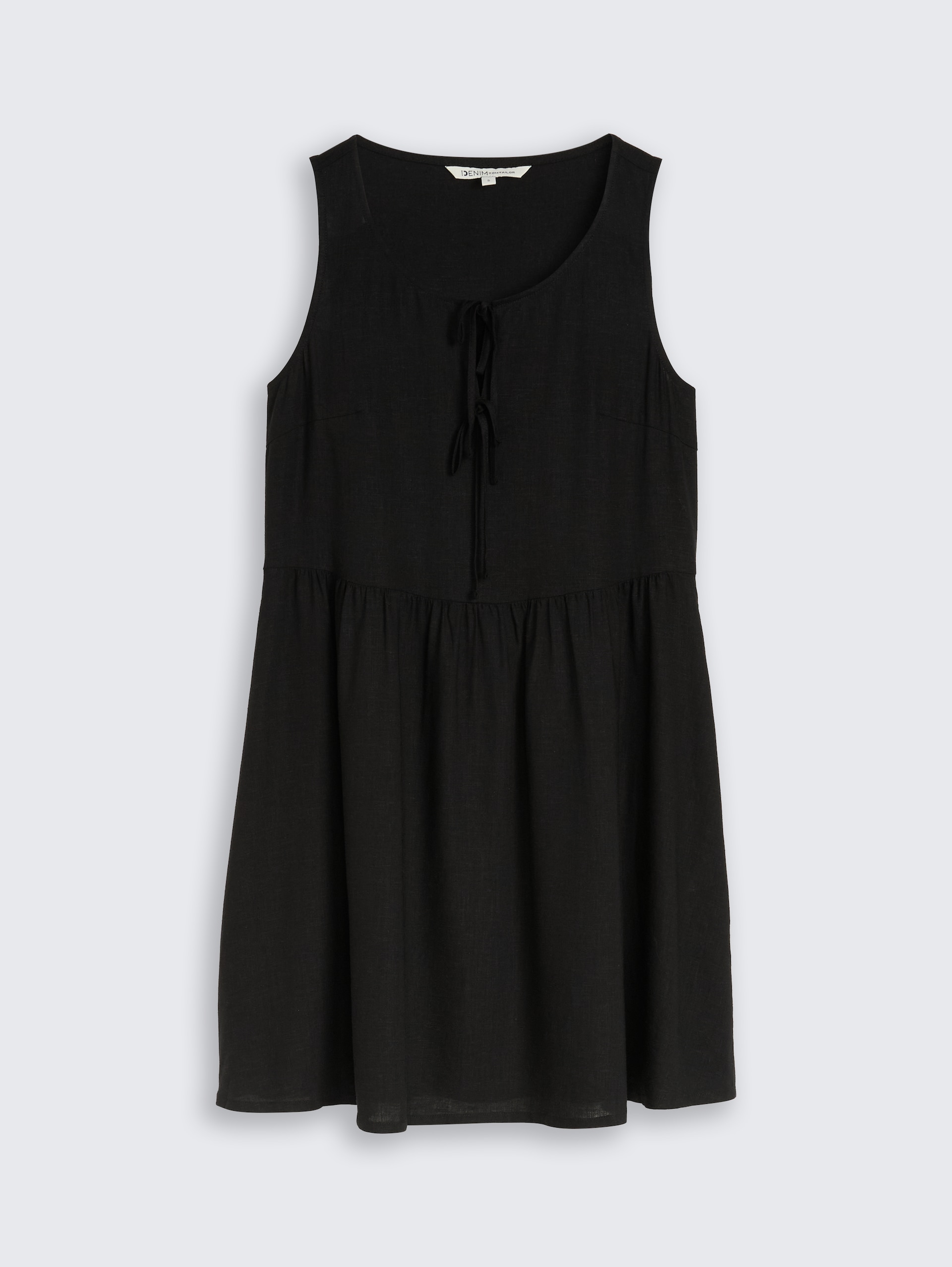 Mini-Kleid mit Leinenanteil - deep black - Vorder-Produkt-Ansicht