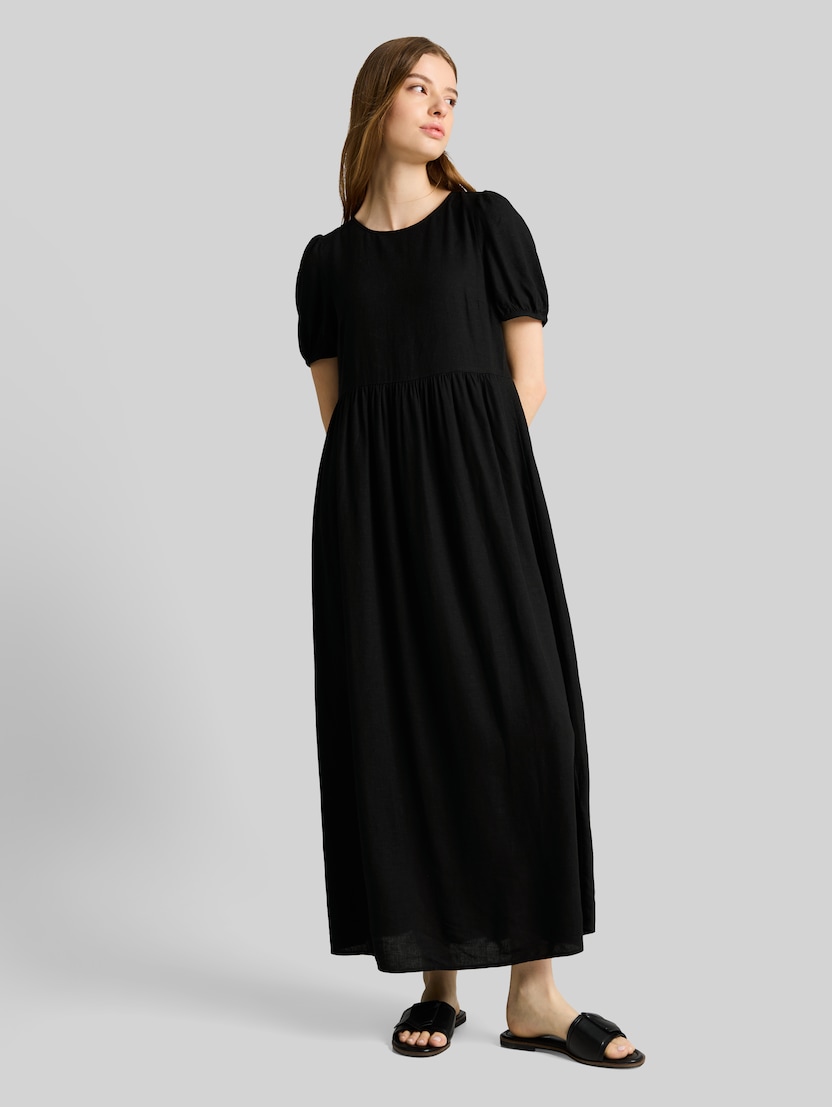 Midi-Kleid mit Leinenanteil von Denim Female, deep black