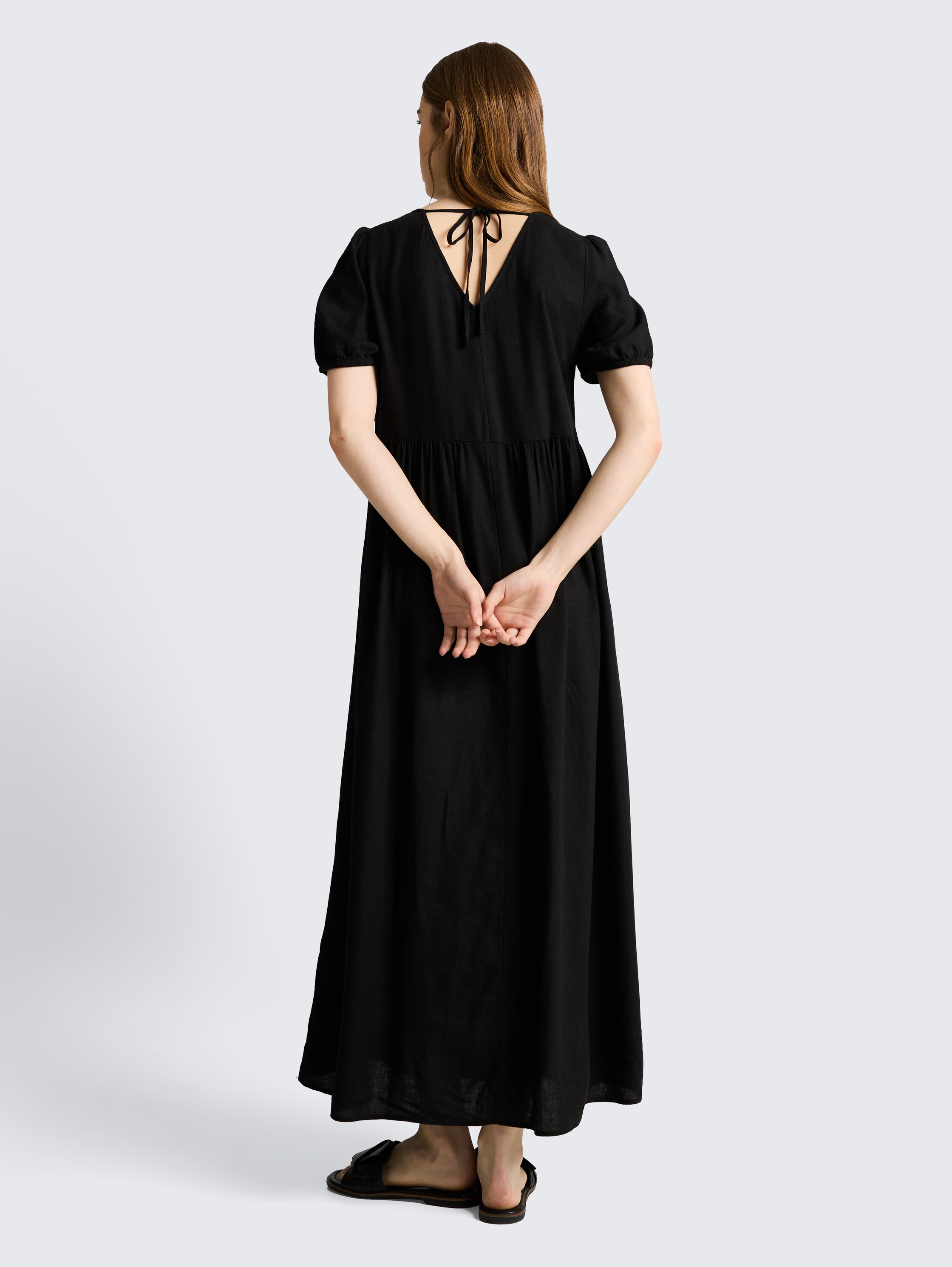 Midi-Kleid mit Leinenanteil - deep_black_1 - 