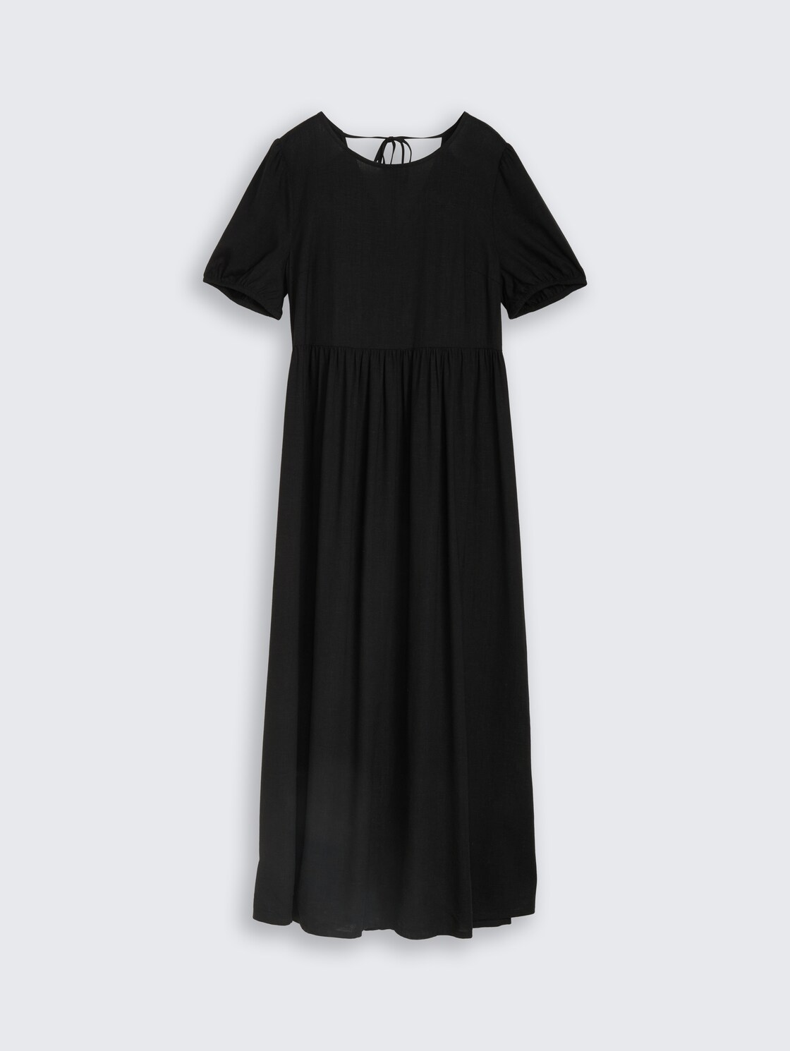 Midi-Kleid mit Leinenanteil - deep black - Vorder-Produkt-Ansicht