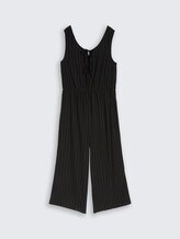 Jumpsuit mit Leinenanteil - black beige vertical stripe - Vorder-Produkt-Ansicht