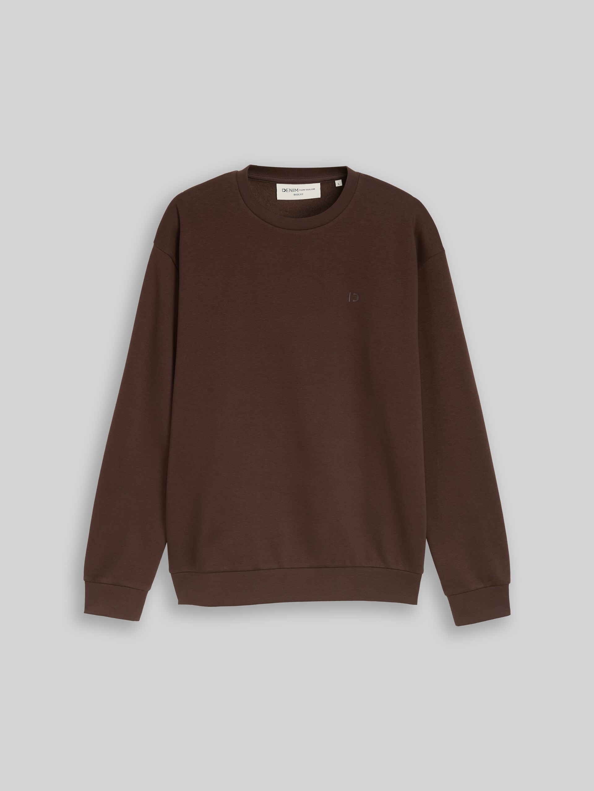 Basic sweatshirt - cool dark brown - Product vooraanzicht