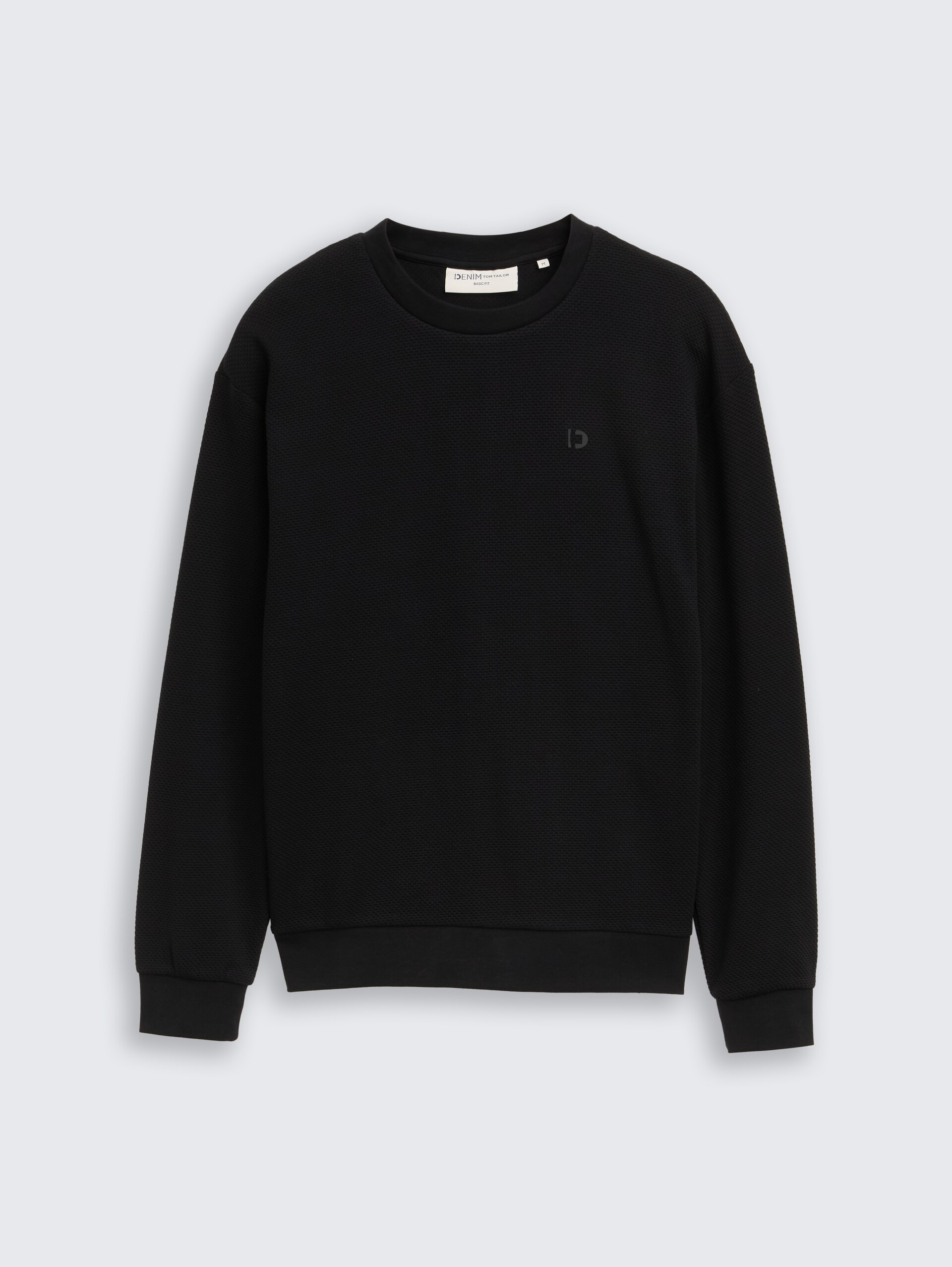 Sweatshirt aus Baumwolle - Black - Vorder-Produkt-Ansicht
