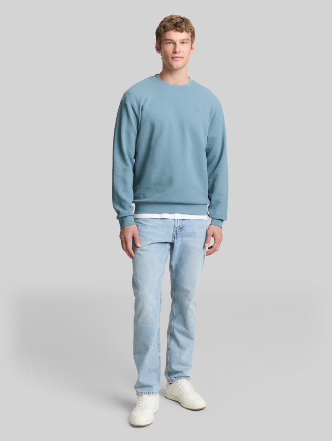 Sweat-shirt en coton par Denim Male, citadel blue