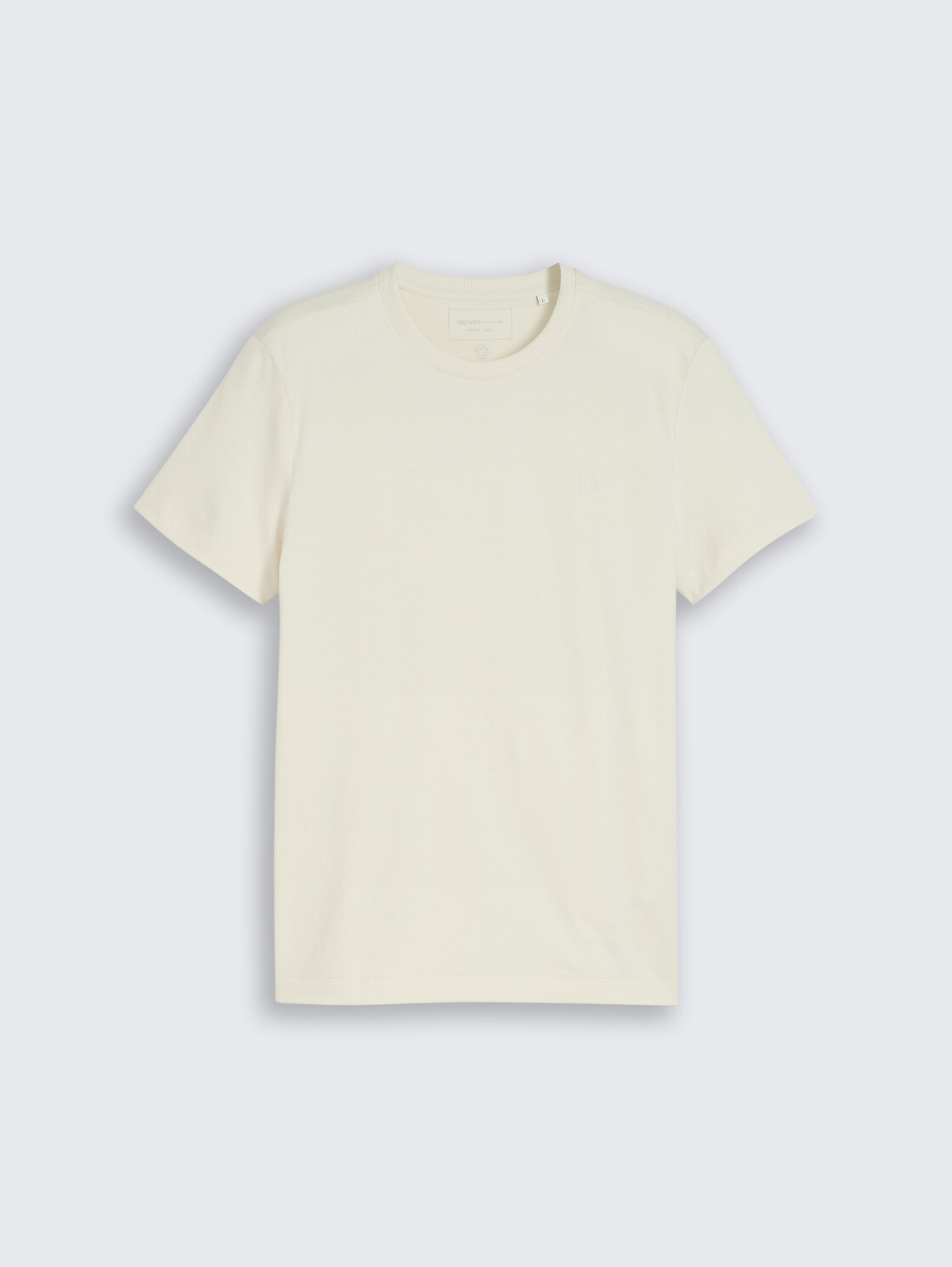 Slim Fit T-Shirt aus Baumwolle - greyish white - Vorder-Produkt-Ansicht