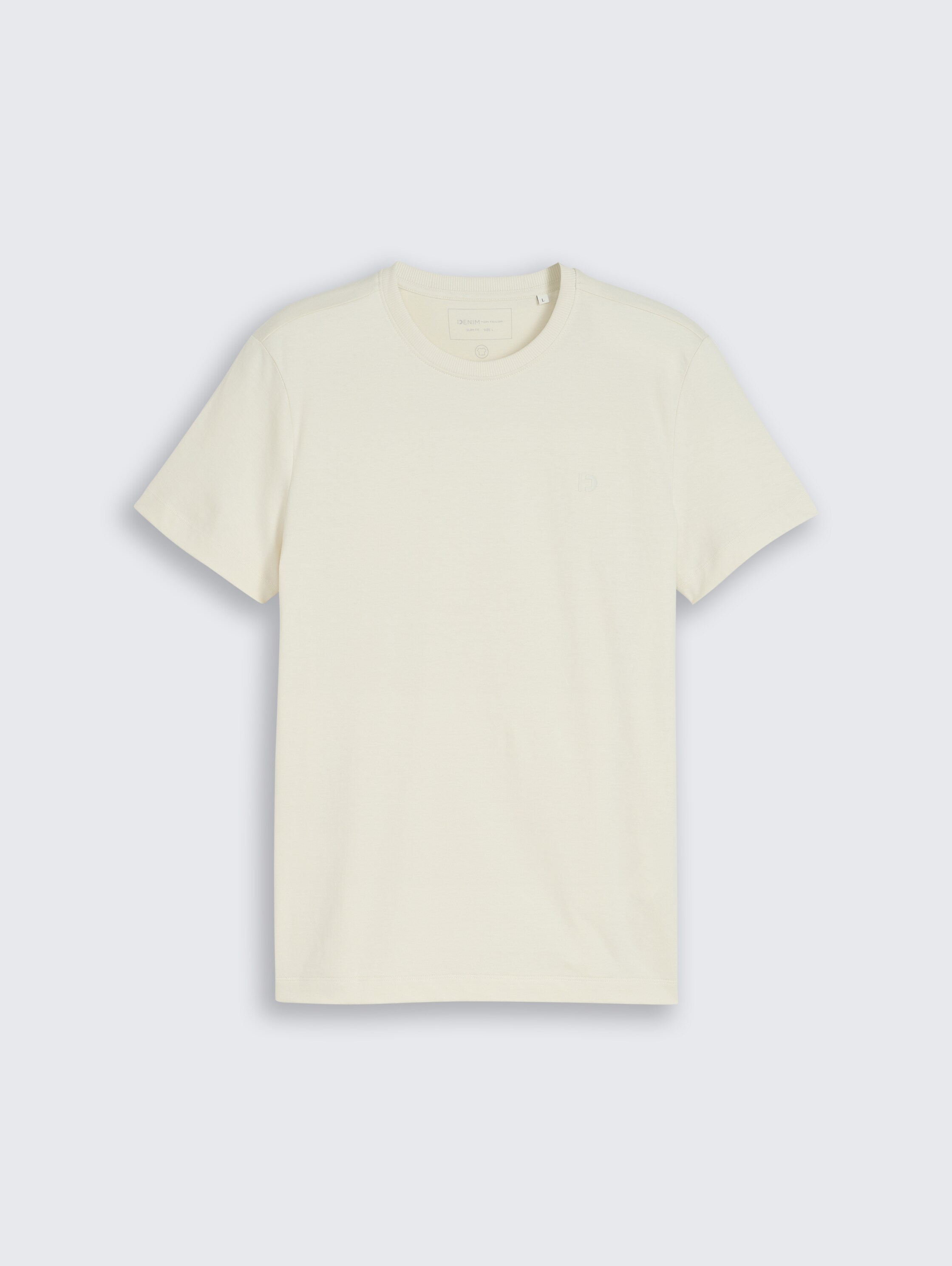 Slim fit cotton T-shirt - greyish_white - 