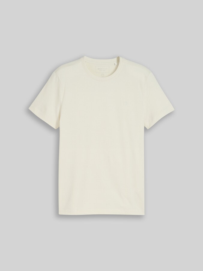 Slim Fit T-Shirt aus Baumwolle von Denim Male, greyish white