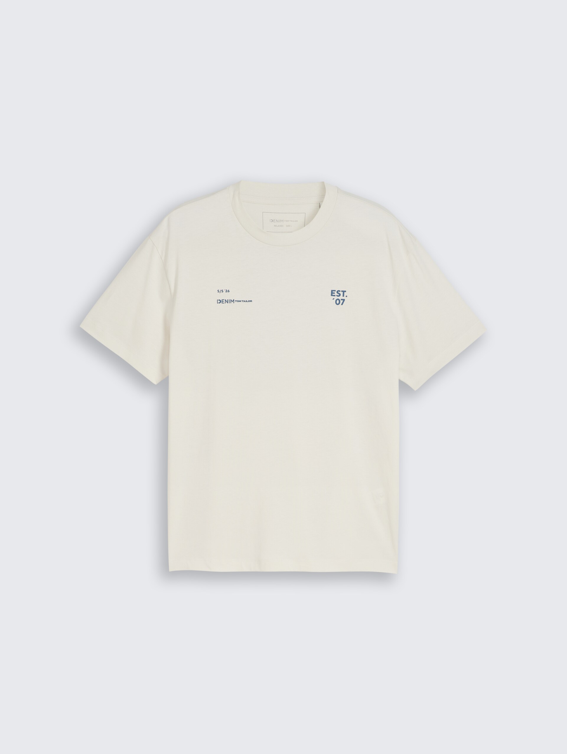 Relaxed Fit T-Shirt mit Print - greyish white - Vorder-Produkt-Ansicht