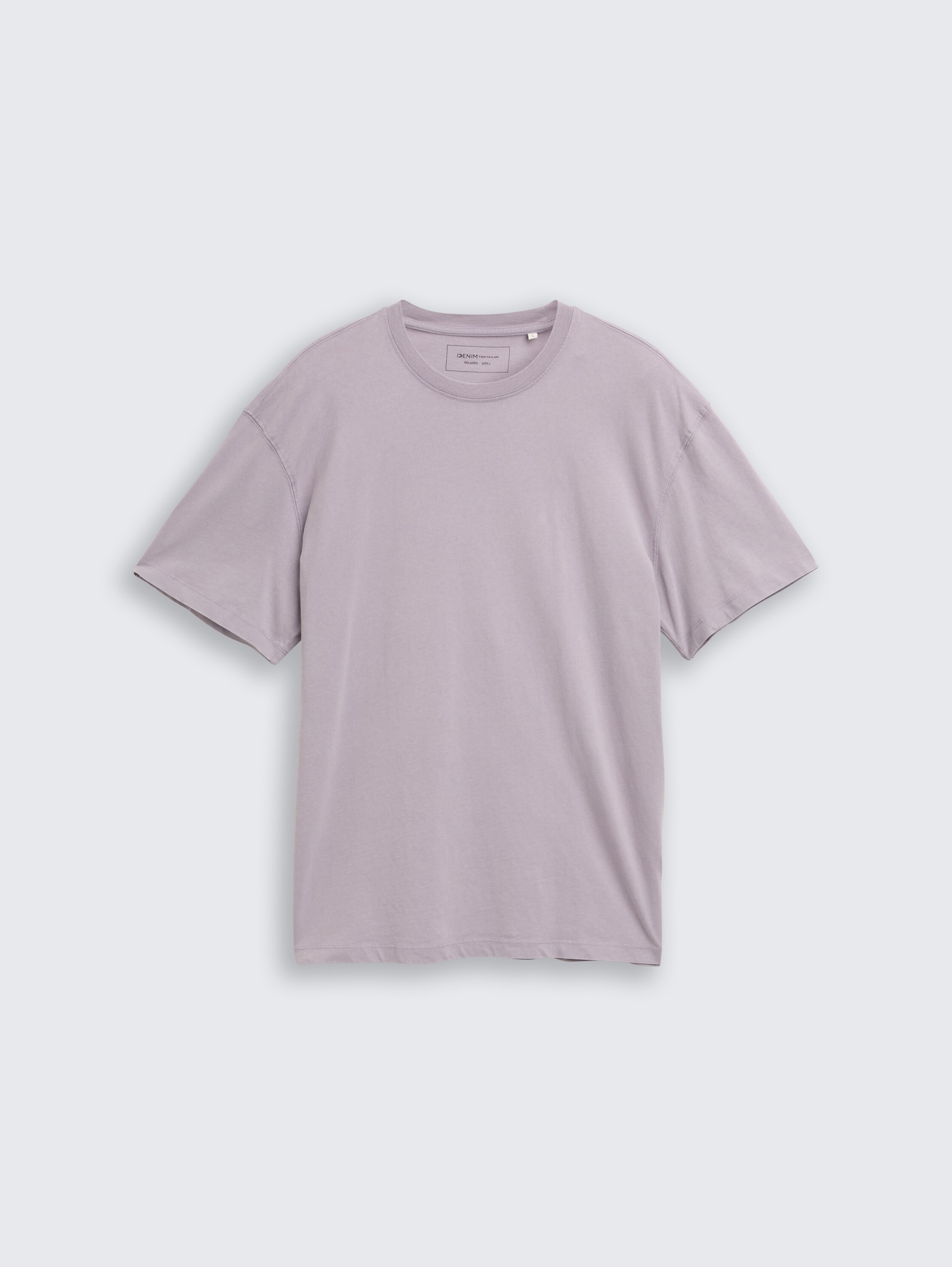 Relaxed fit T-shirt van katoen - soft lilac grey - Product vooraanzicht