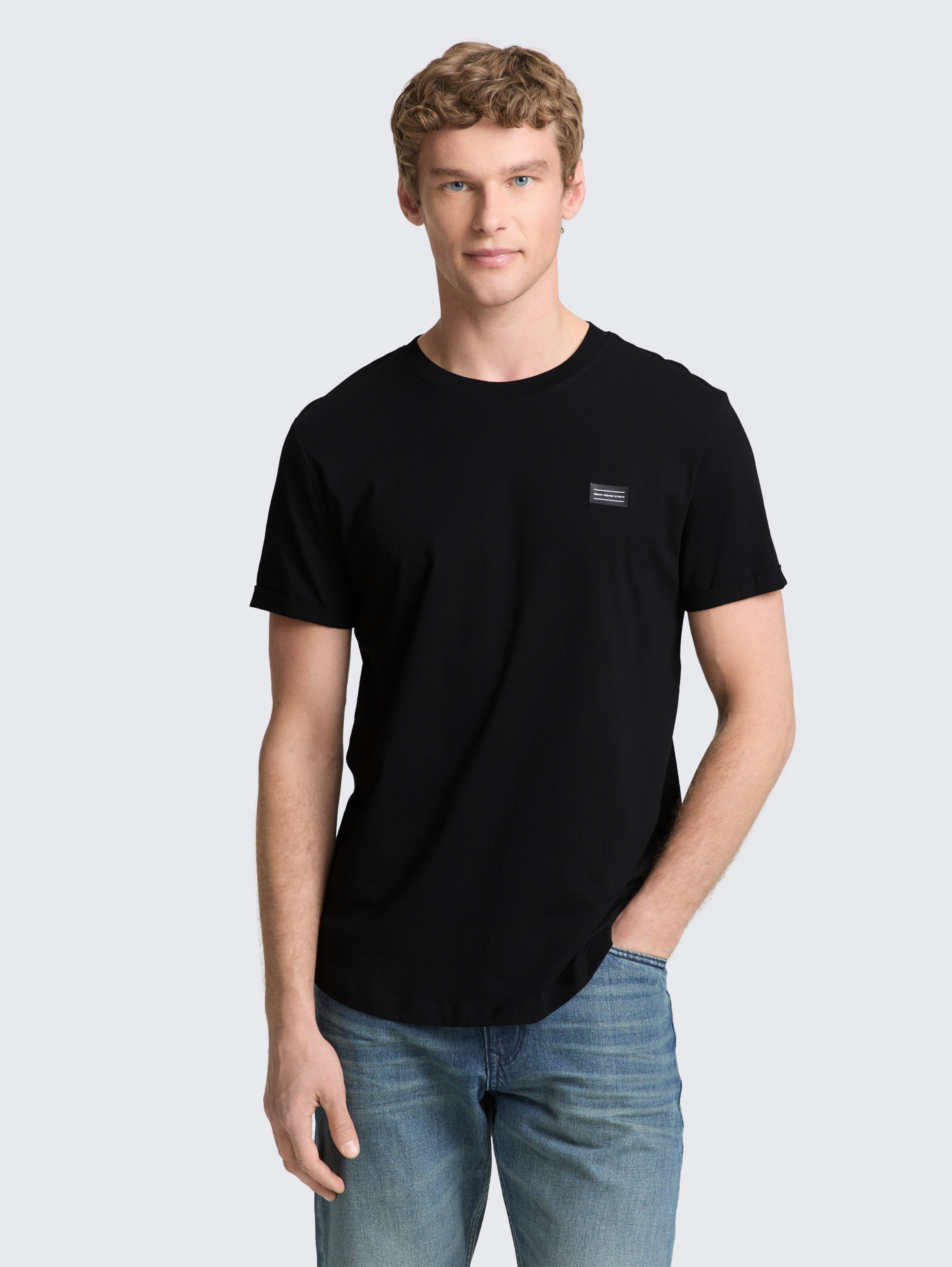 T-Shirt aus Baumwolle von Denim Male, Black