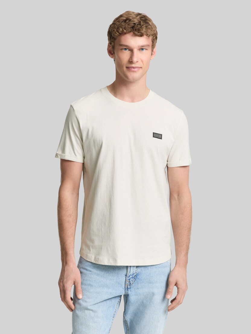 T-shirt van katoen door Denim Male, greyish white