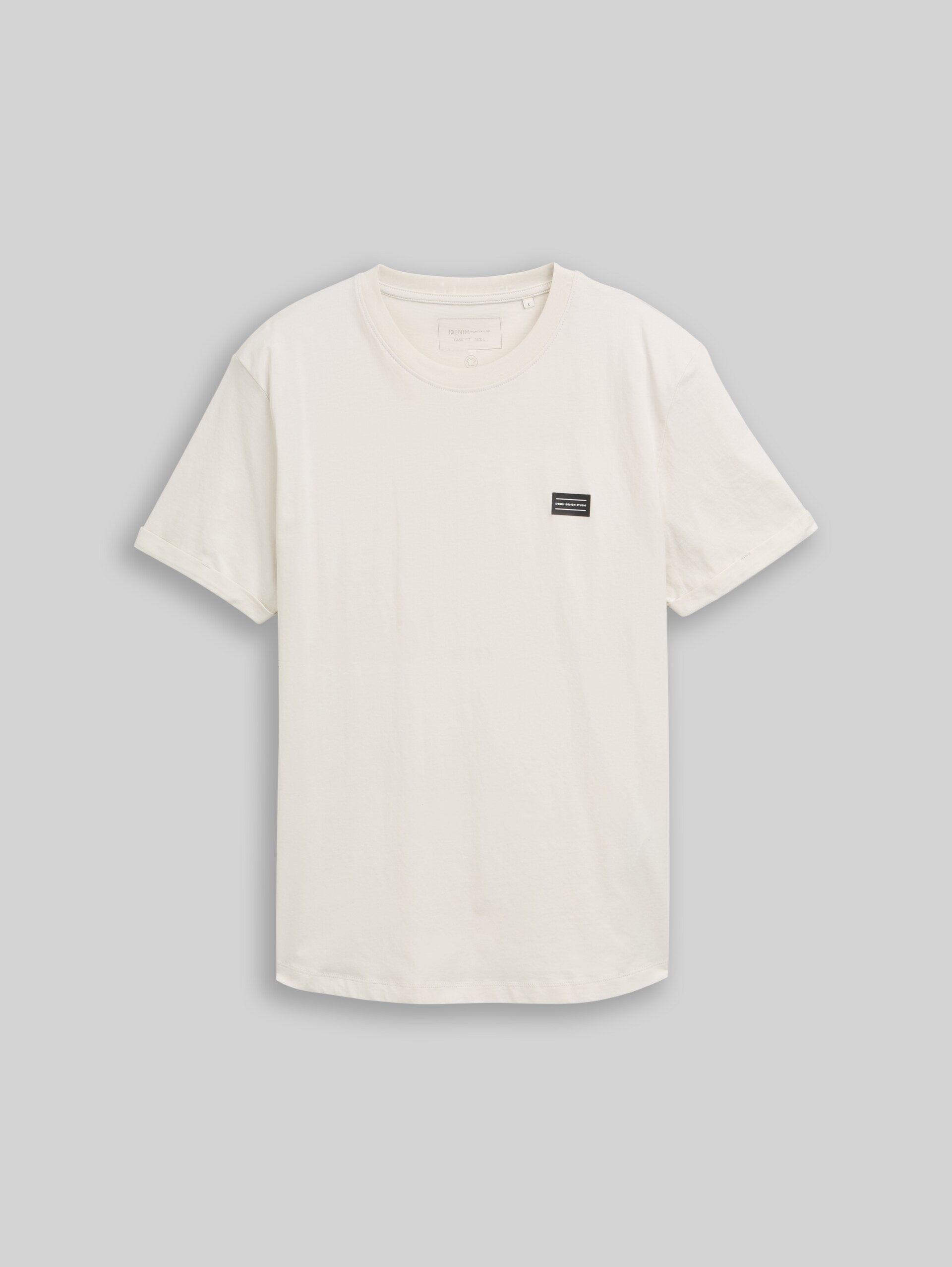 Cotton T-shirt - greyish white - Front product view