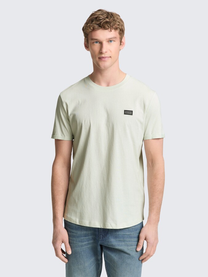 T-Shirt aus Baumwolle von Denim Male, frozen light mint
