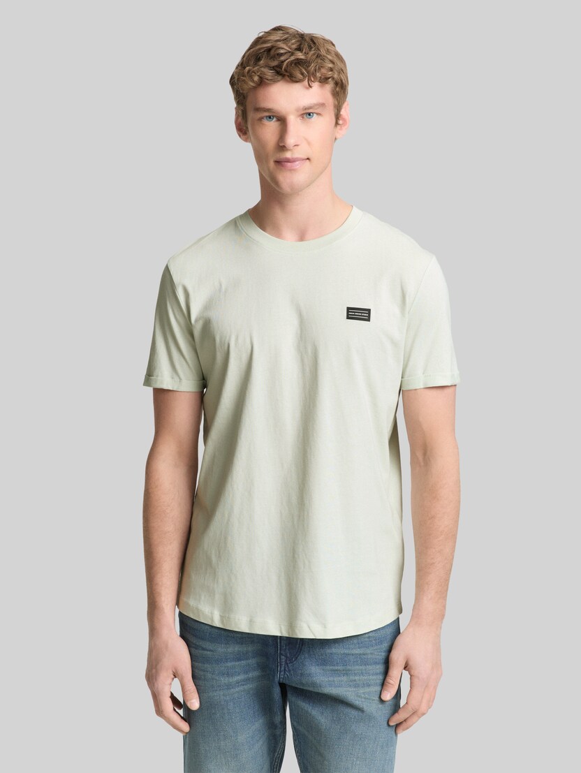 T-shirt van katoen door Denim Male, frozen light mint