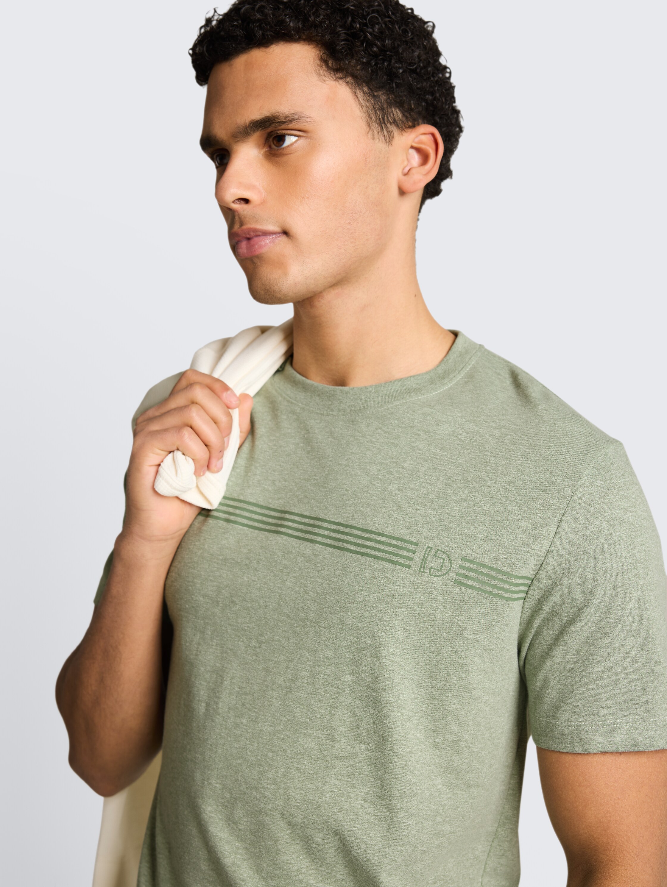 T-Shirt in Melange-Optik - frozen_light_mint_melange - 
