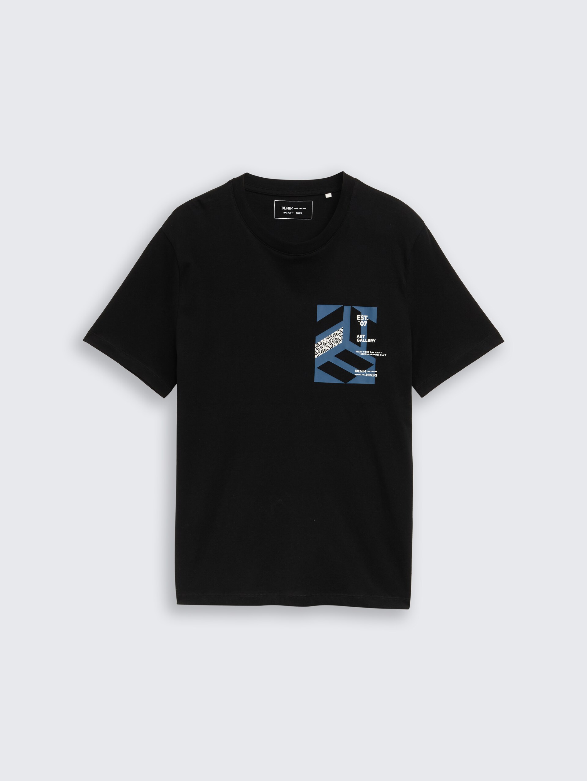 T-Shirt mit Print - Black - Vorder-Produkt-Ansicht