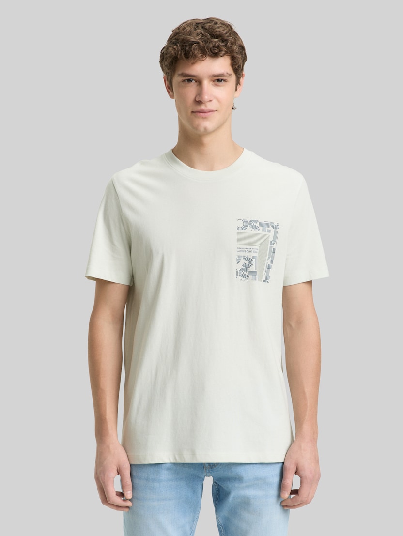 T-Shirt mit Print von Denim Male, frozen light mint