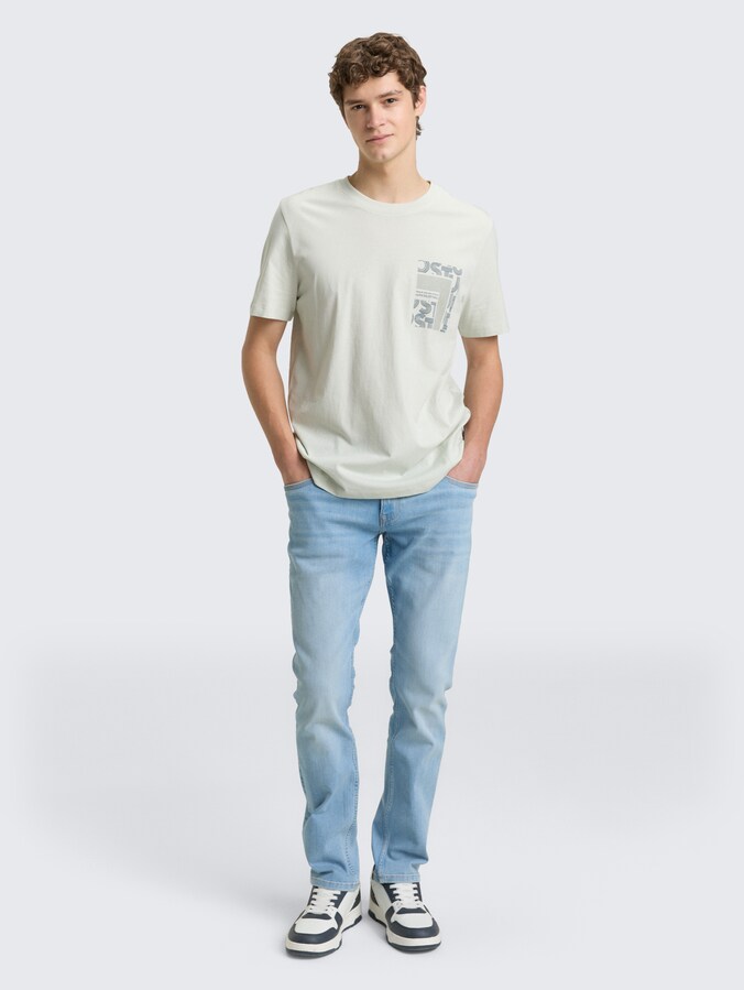 T-Shirt mit Print von Denim Male, frozen light mint