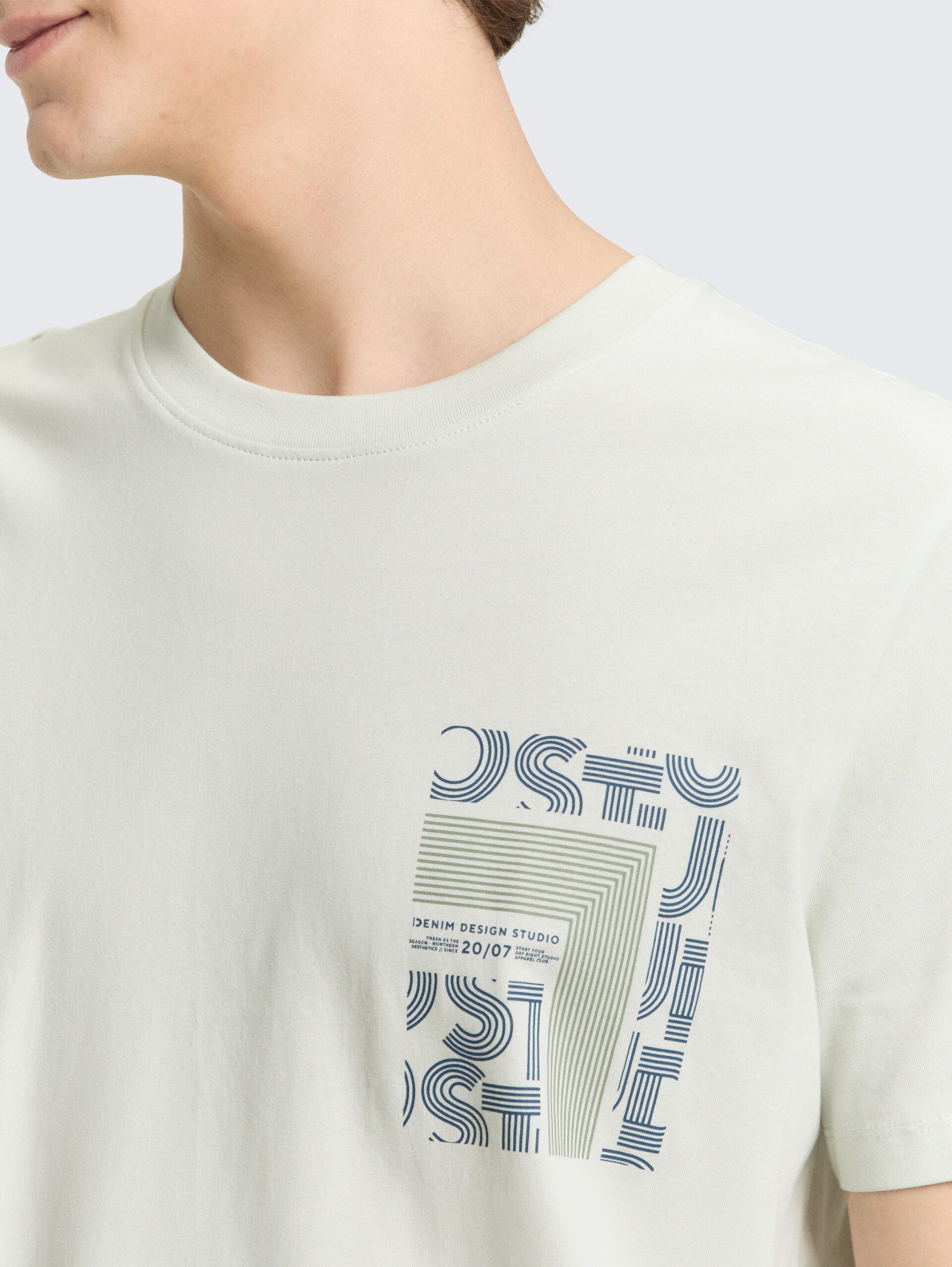 T-Shirt mit Print - frozen light mint - Detail-Model-Ansicht