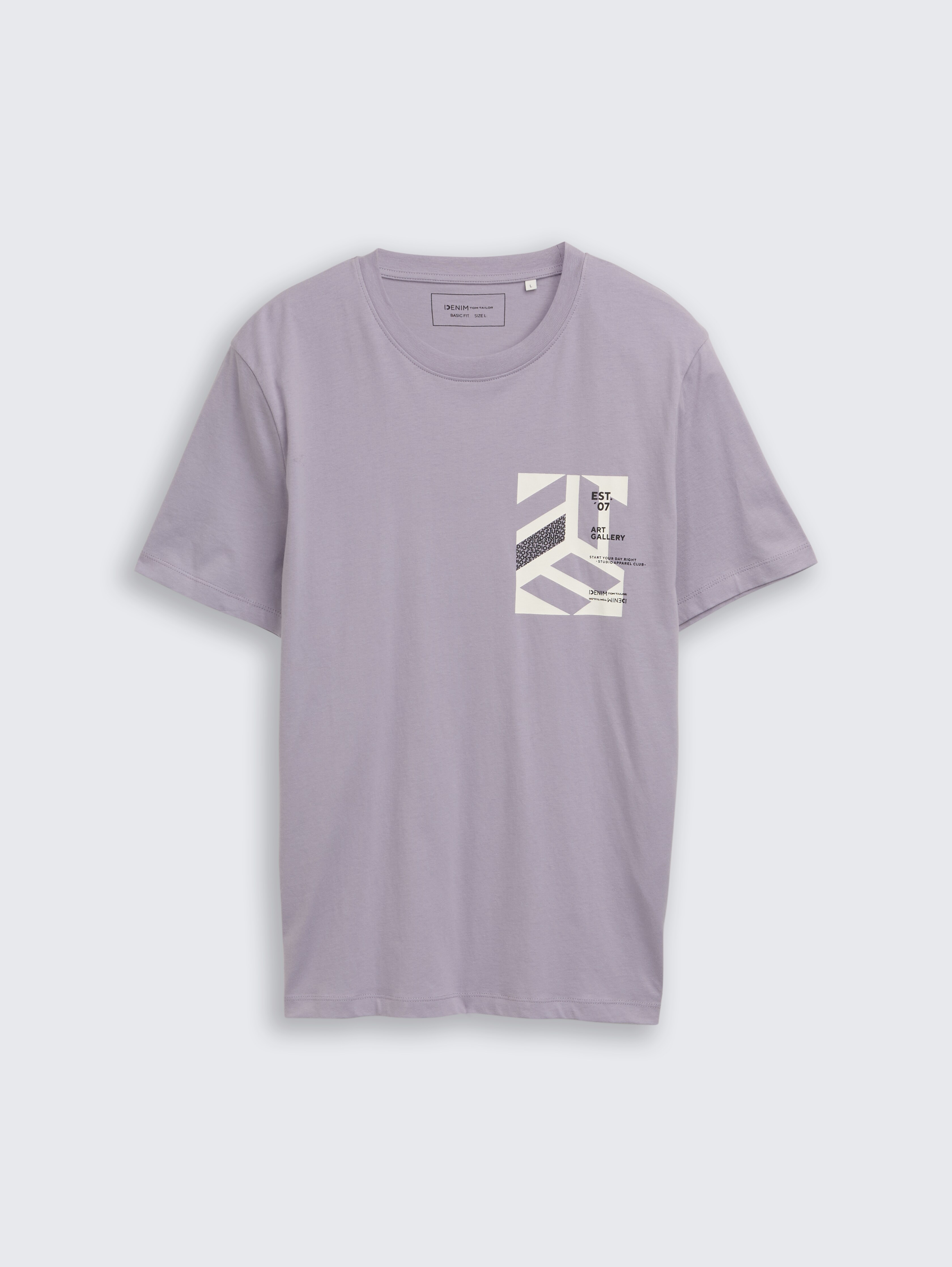 T-Shirt mit Print von Denim Male, soft lilac grey