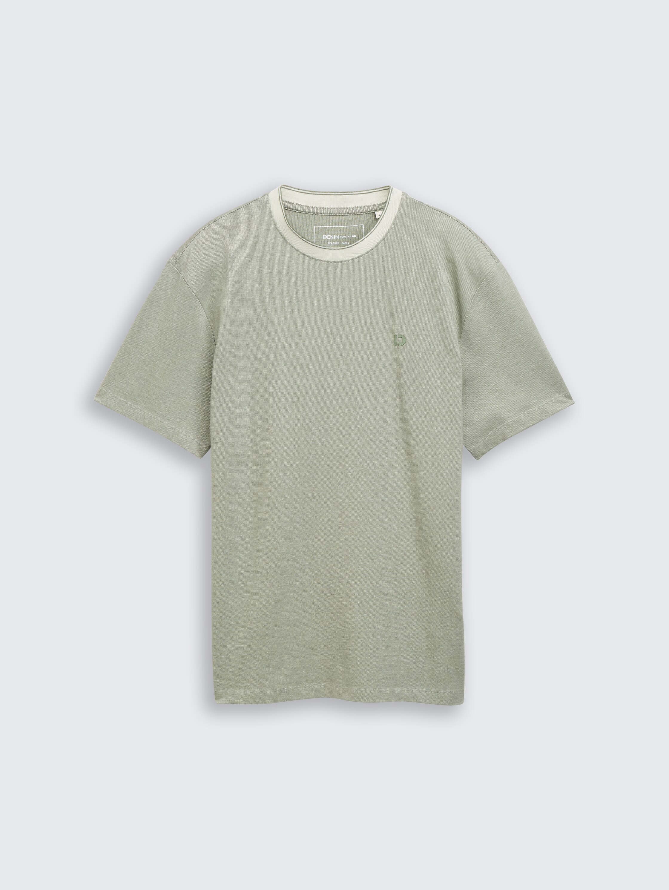 Relaxed Fit Piqué T-Shirt - mint sea spray two tone pique - Vorder-Produkt-Ansicht