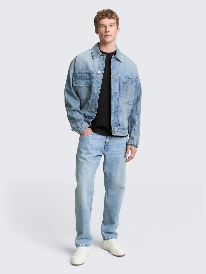 Relaxed Fit T-Shirt mit Brusttasche von Denim Male, Black