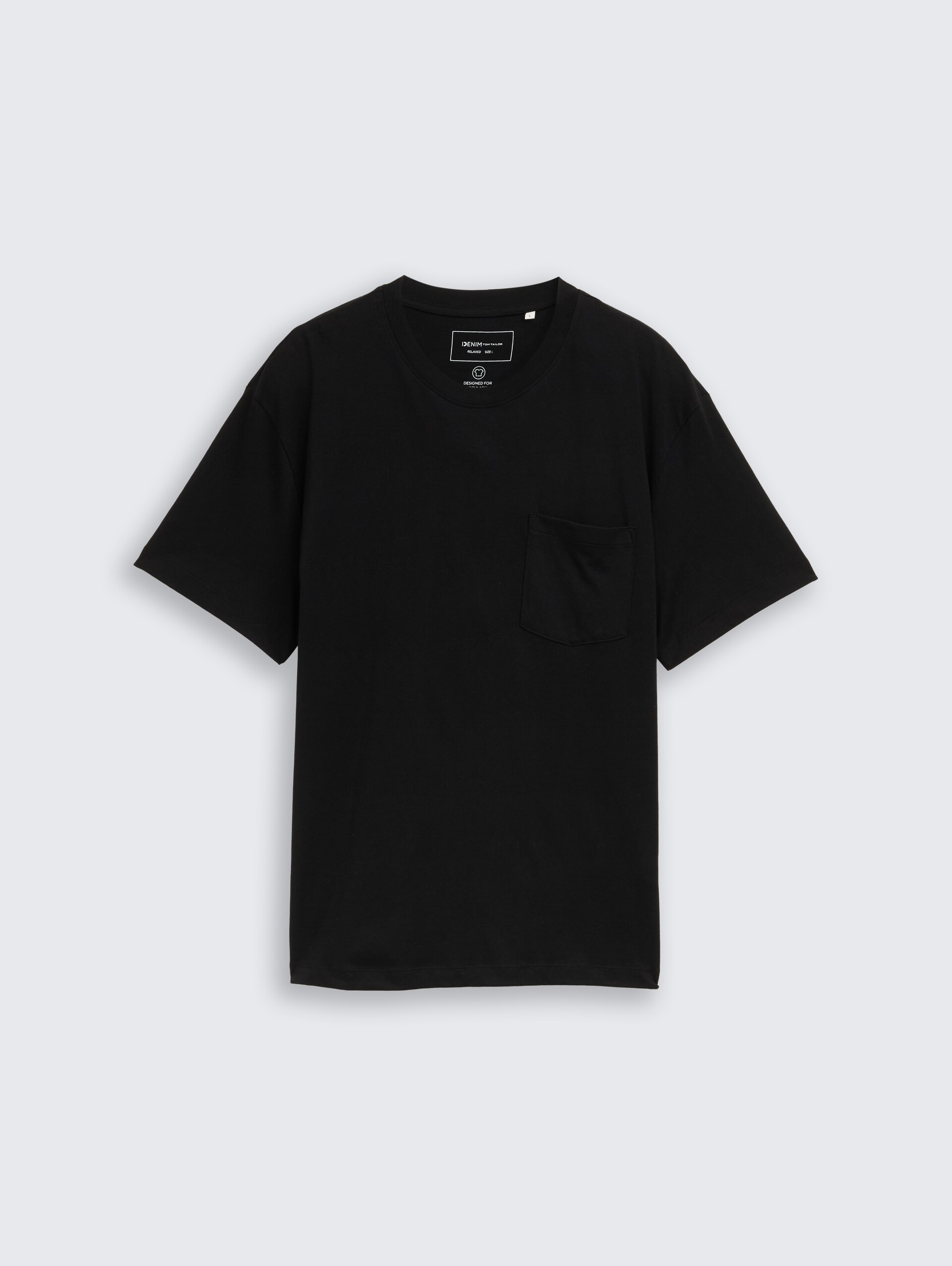 Relaxed Fit T-Shirt mit Brusttasche - Black - Vorder-Produkt-Ansicht