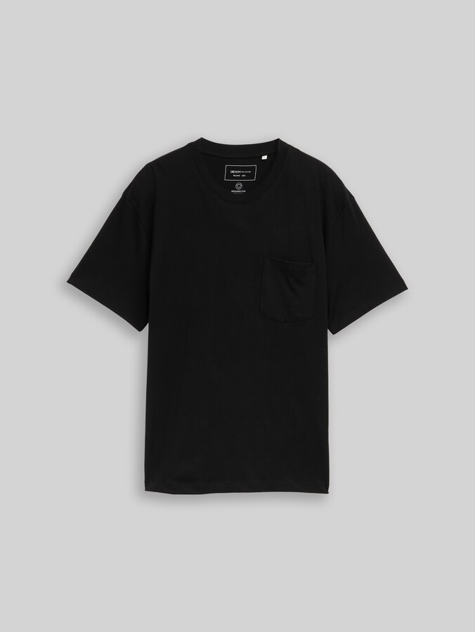 Relaxed Fit T-Shirt mit Brusttasche von Denim Male, Black