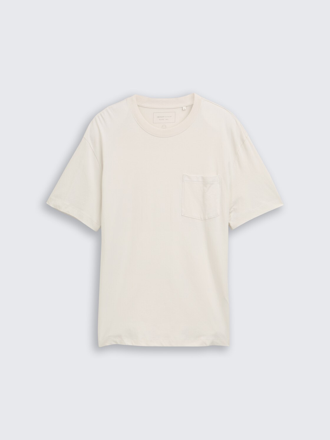 Relaxed Fit T-Shirt mit Brusttasche - greyish white - Vorder-Produkt-Ansicht