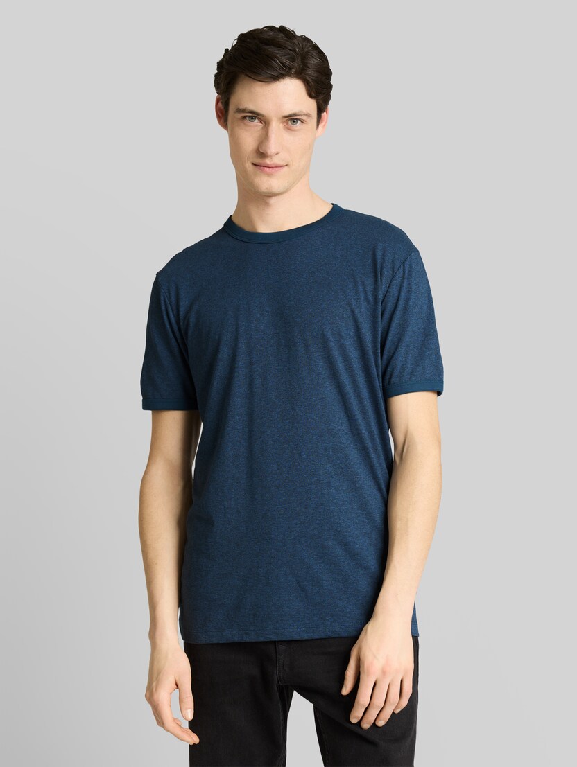 T-Shirt in Melange-Optik von Denim Male, nighttime blue melange