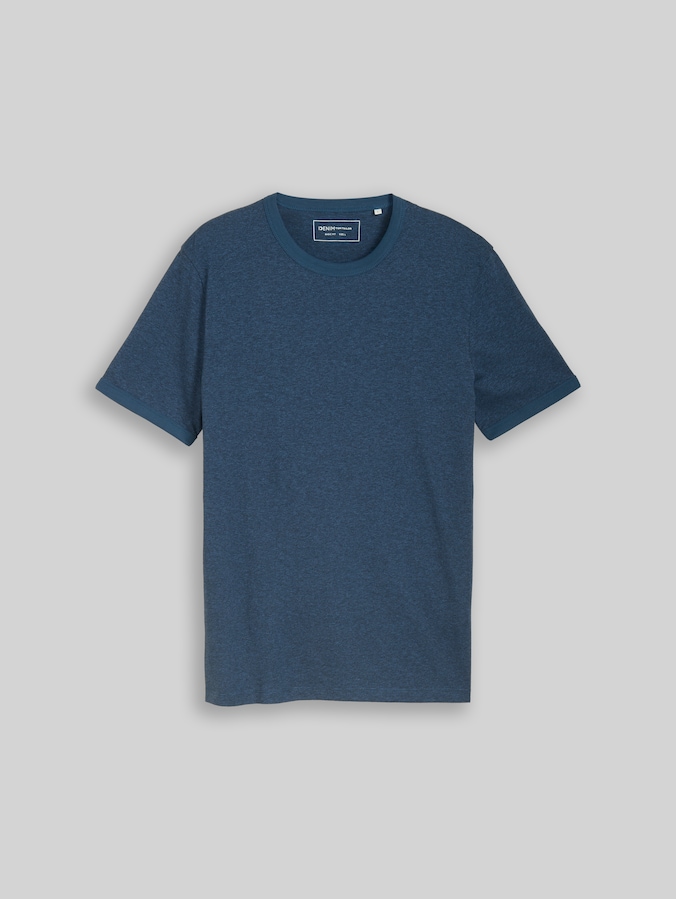 T-Shirt in Melange-Optik von Denim Male, nighttime blue melange