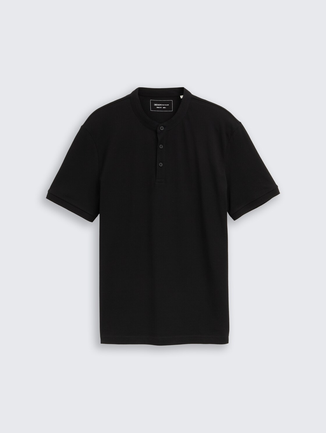 Piqué Poloshirt mit Stehkragen - Black