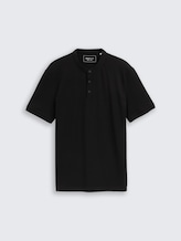 Polo en piqué à col montant - Black