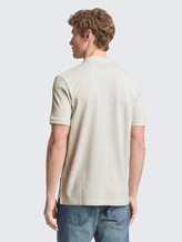 Polo en piqué à col montant - greyish white