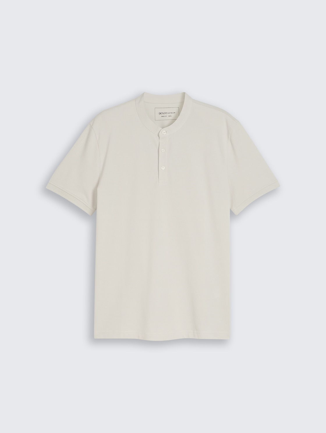 Piqué Poloshirt mit Stehkragen - greyish white