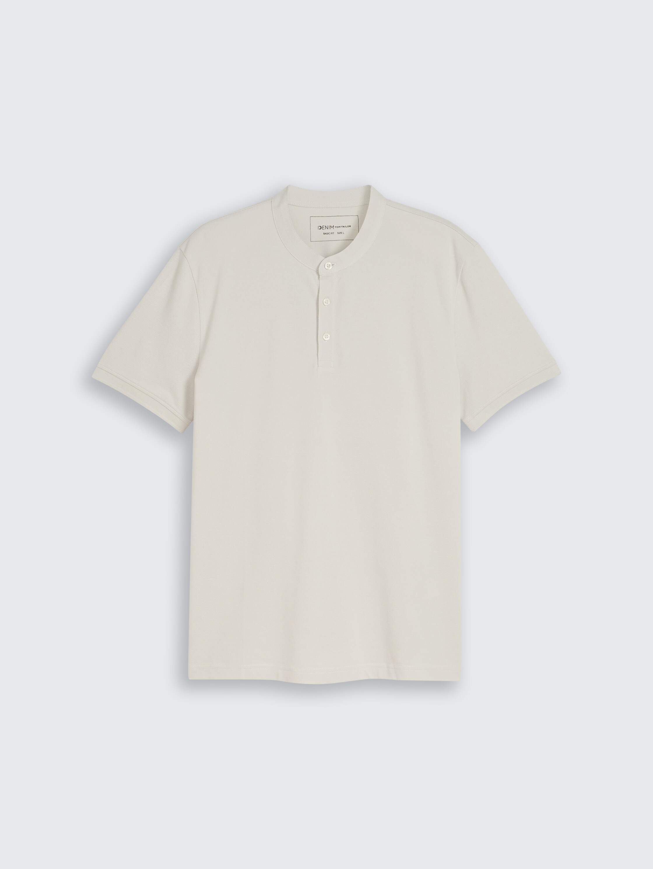Piqué poloshirt met opstaande kraag - greyish white