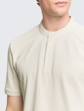 Polo en piqué à col montant - greyish white