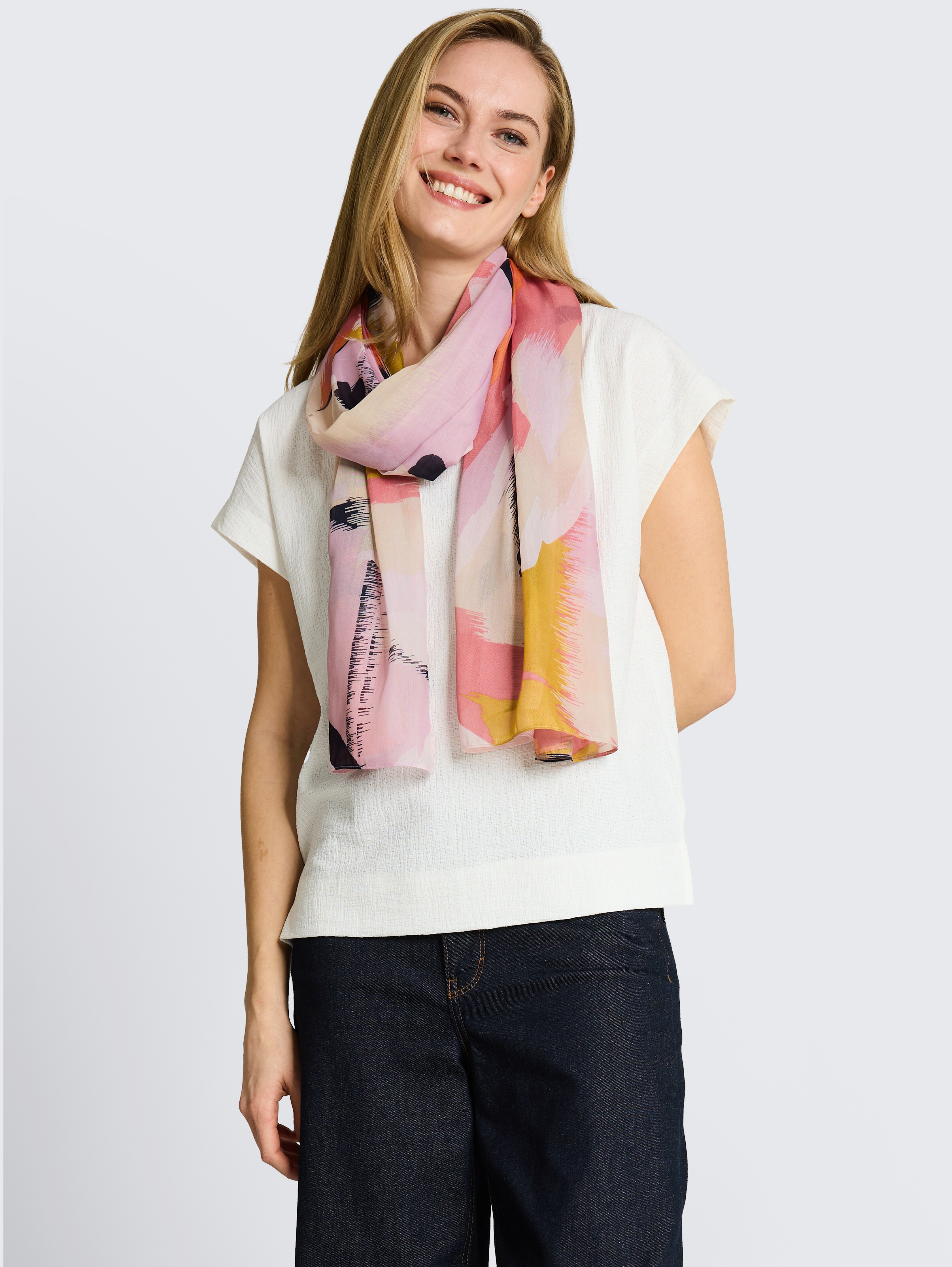 Schal mit Blumenmuster von Women, abstract big flower scarf
