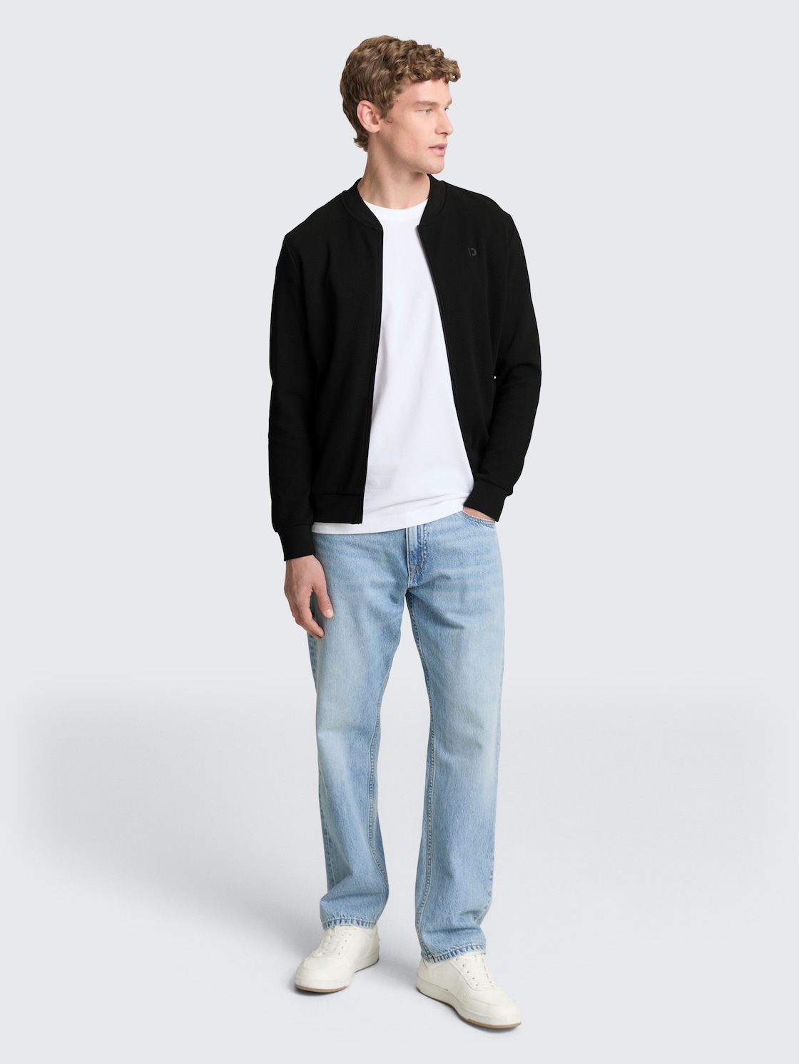 Bomberjacke aus Baumwolle - Black - Model-Vorderansicht