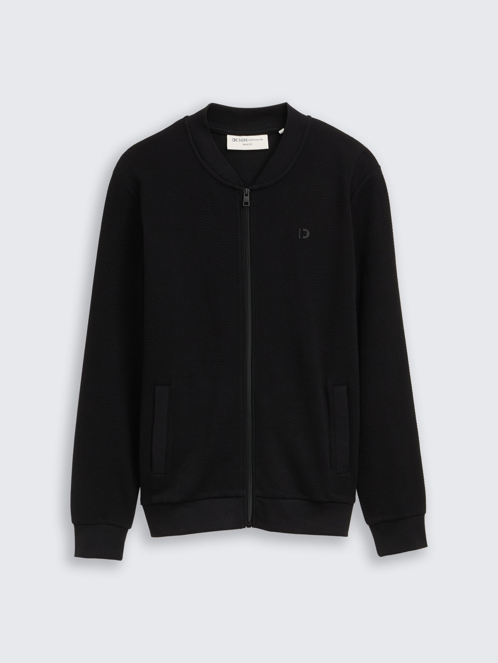 Bomberjacke aus Baumwolle - Black - Vorder-Produkt-Ansicht