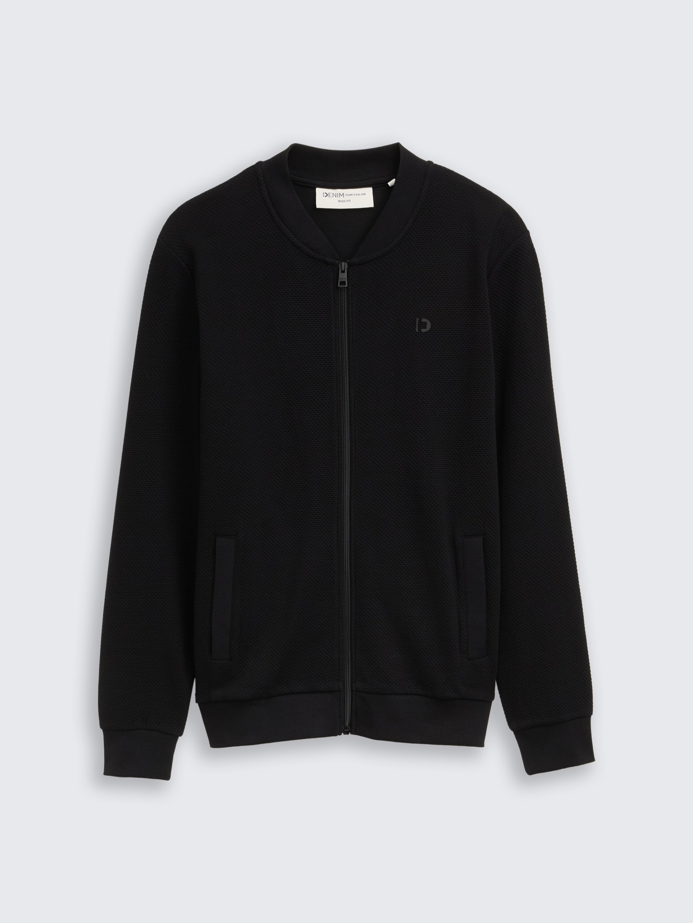 Bomberjacke aus Baumwolle - Black - Vorder-Produkt-Ansicht