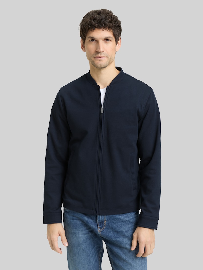 Piqué Bomberjacke mit Eingriffstaschen von Men, sky captain blue