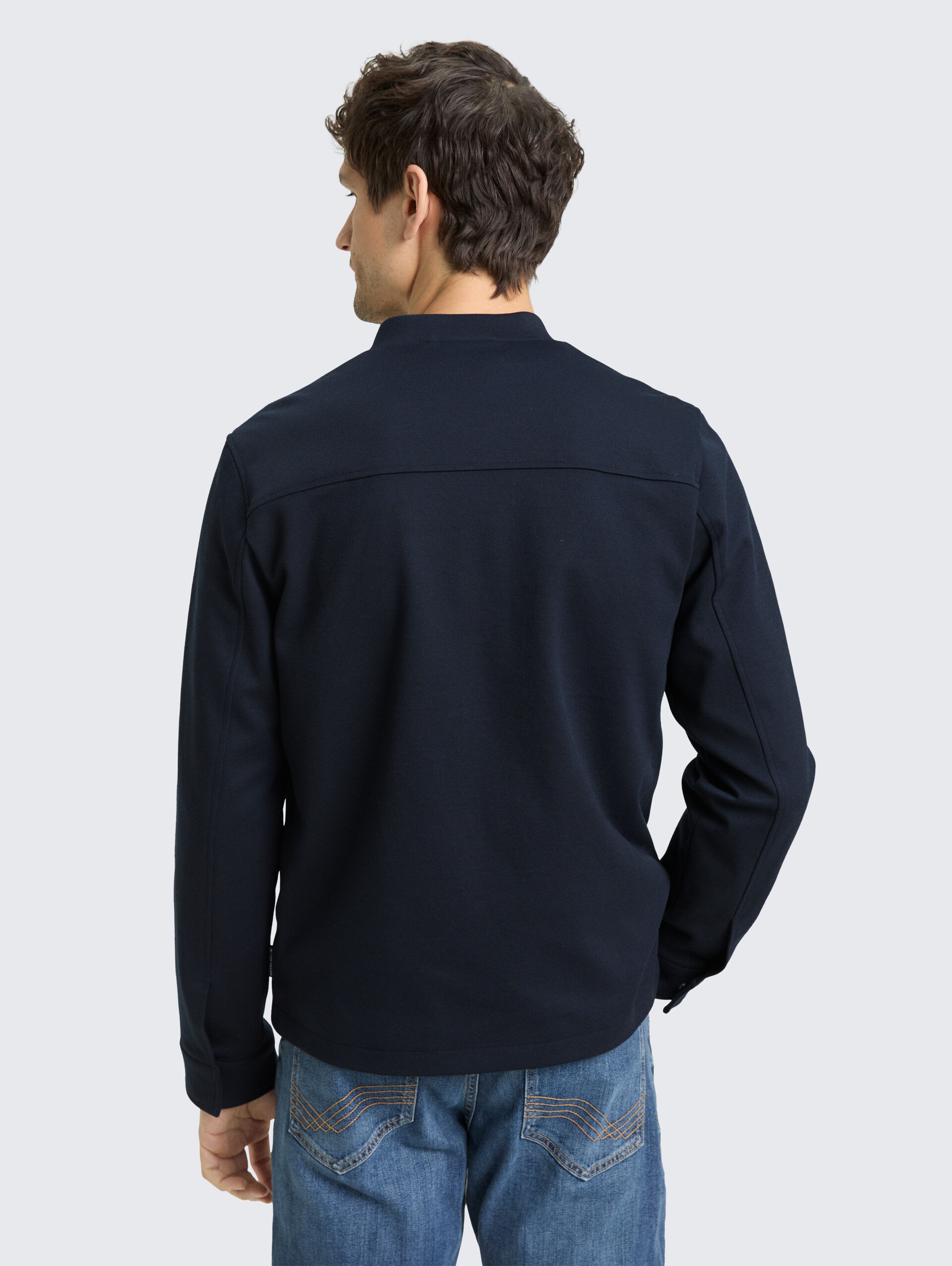 Piqué Bomberjacke mit Eingriffstaschen - sky captain blue