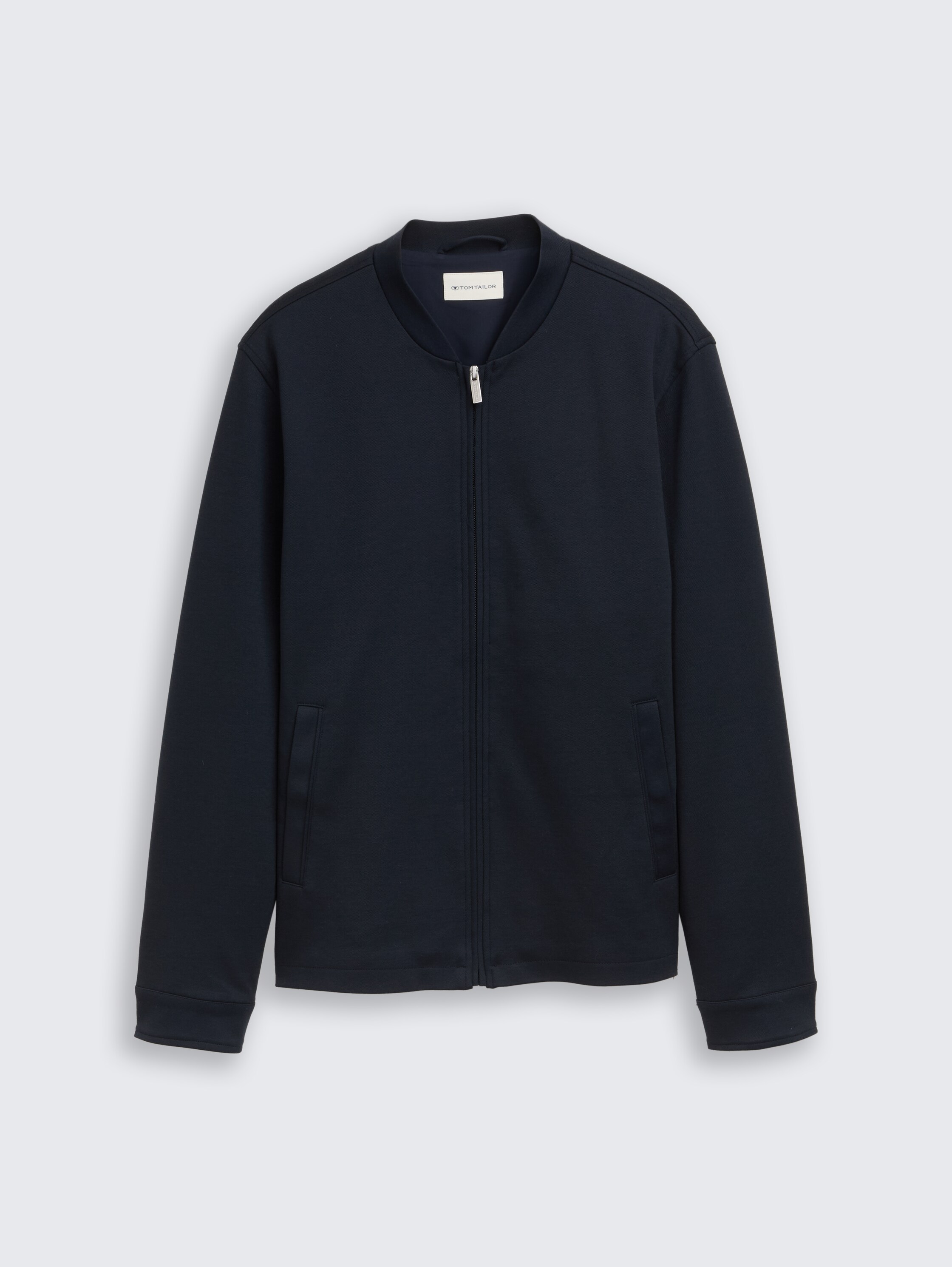 Piqué Bomberjacke mit Eingriffstaschen - sky_captain_blue_1 - 