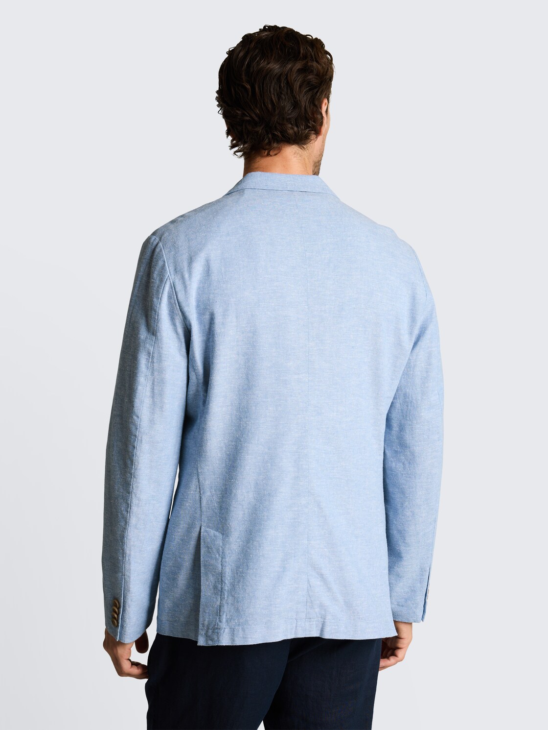 Sakko mit Leinenanteil - bleeched blue chambray