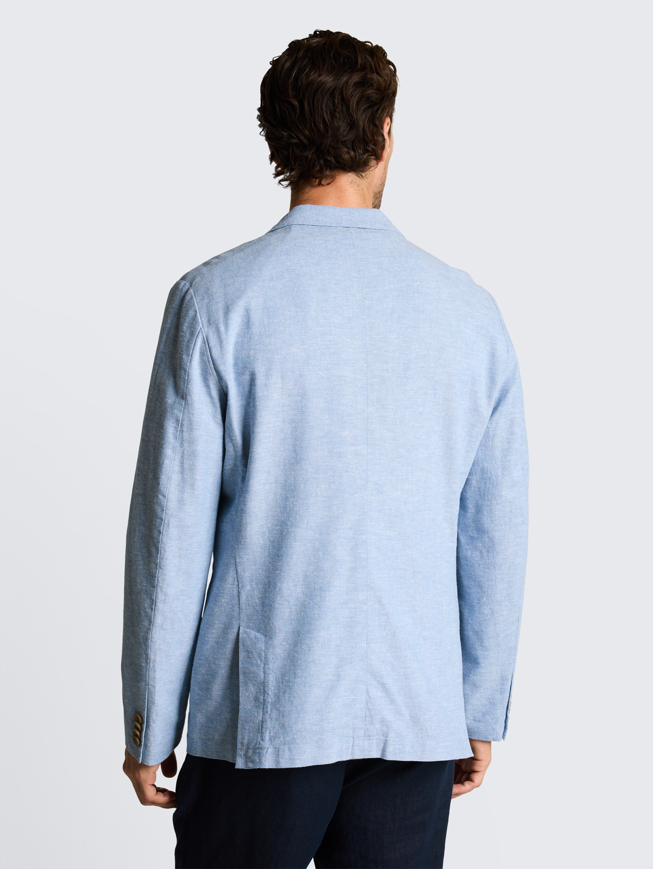 Sakko mit Leinenanteil - bleeched_blue_chambray - 
