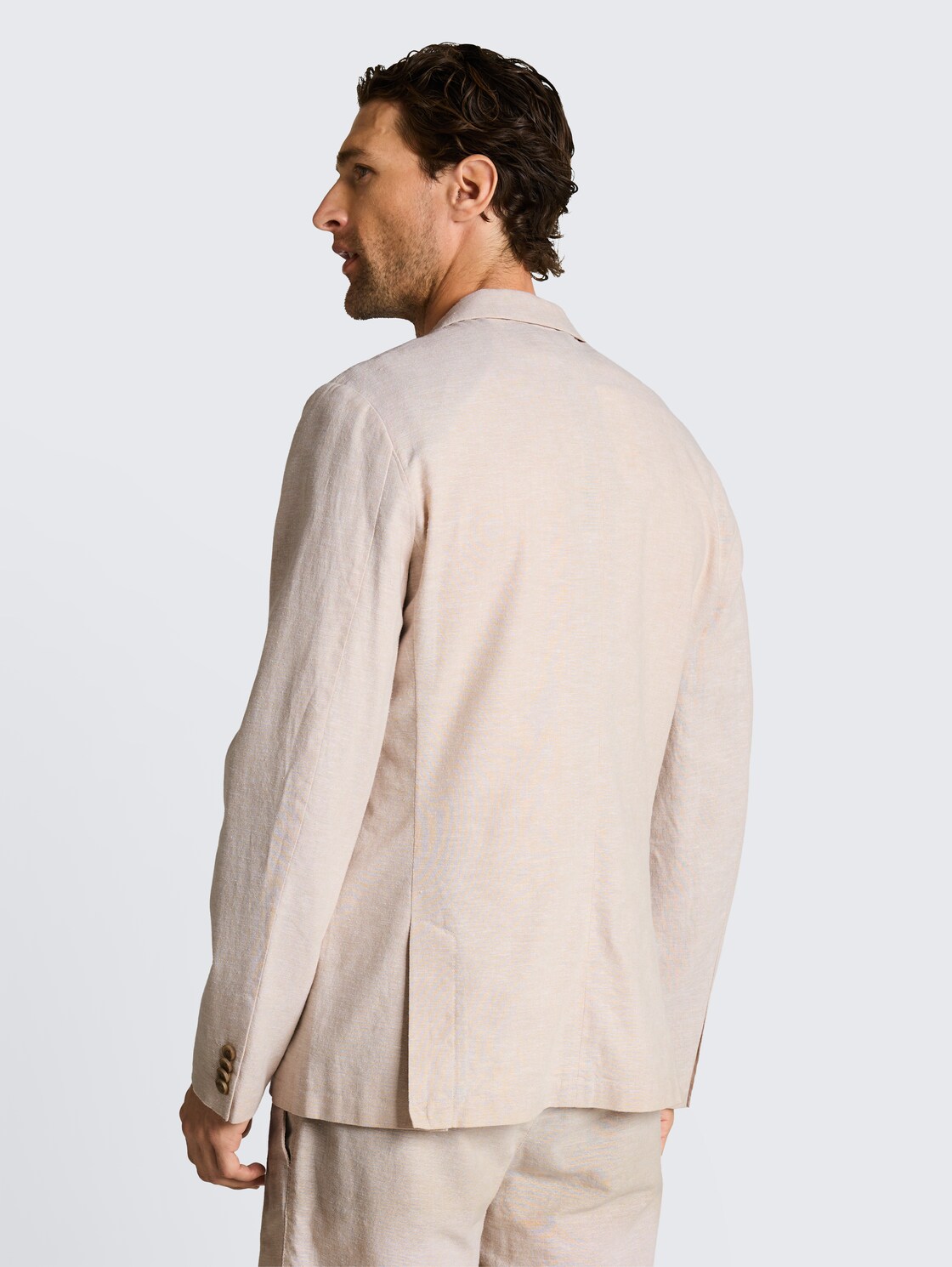 Colbert met linnen - cashew beige chambray